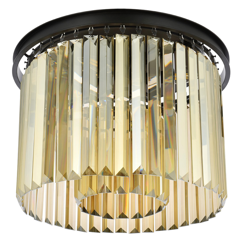 Elegant Urban Classic Flush Mount - Matte Black/Gold, L 20" (1238F20MB-GT-RC)