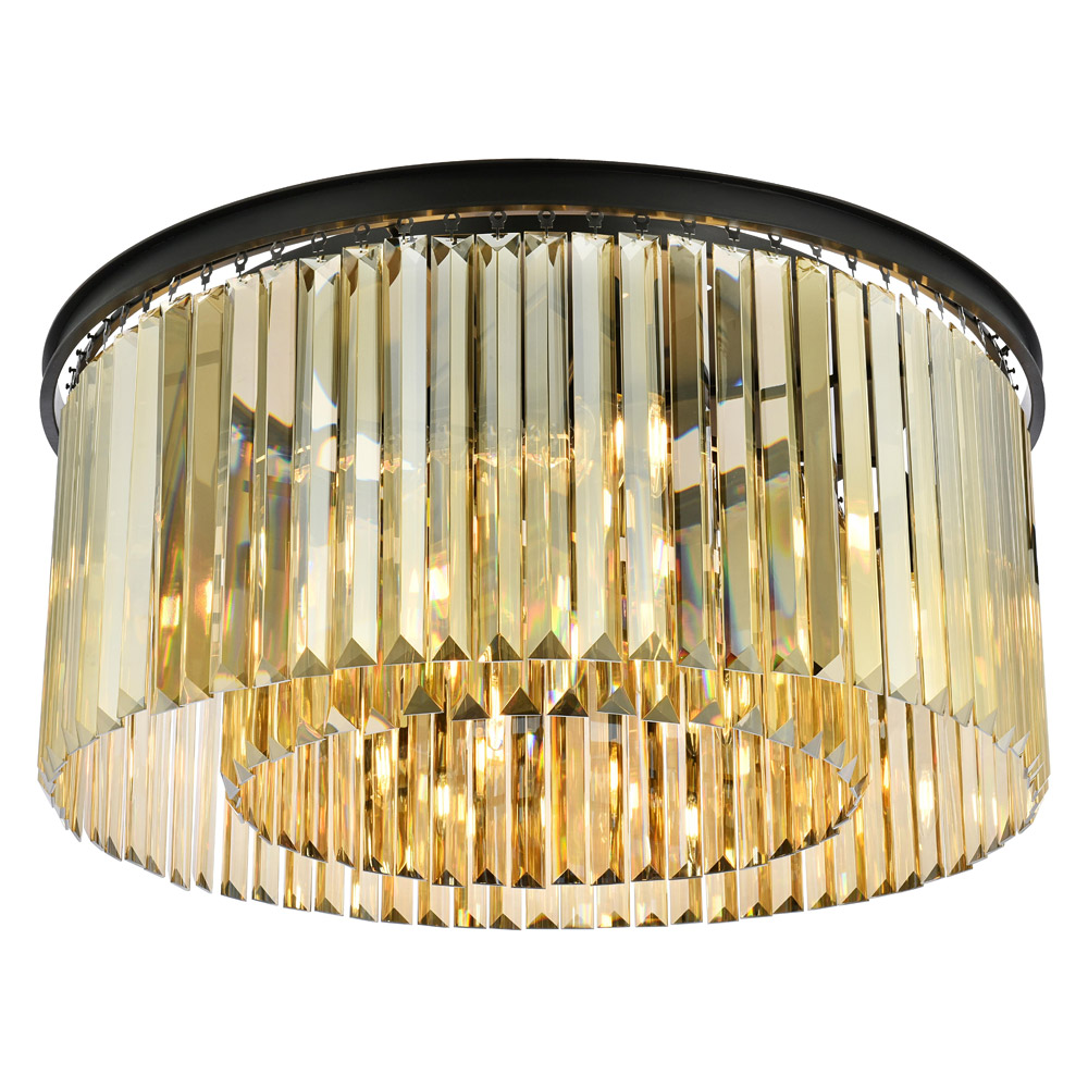 Elegant Urban Classic Flush Mount - Matte Black/Gold, L 31.5" (1238F31MB-GT-RC)