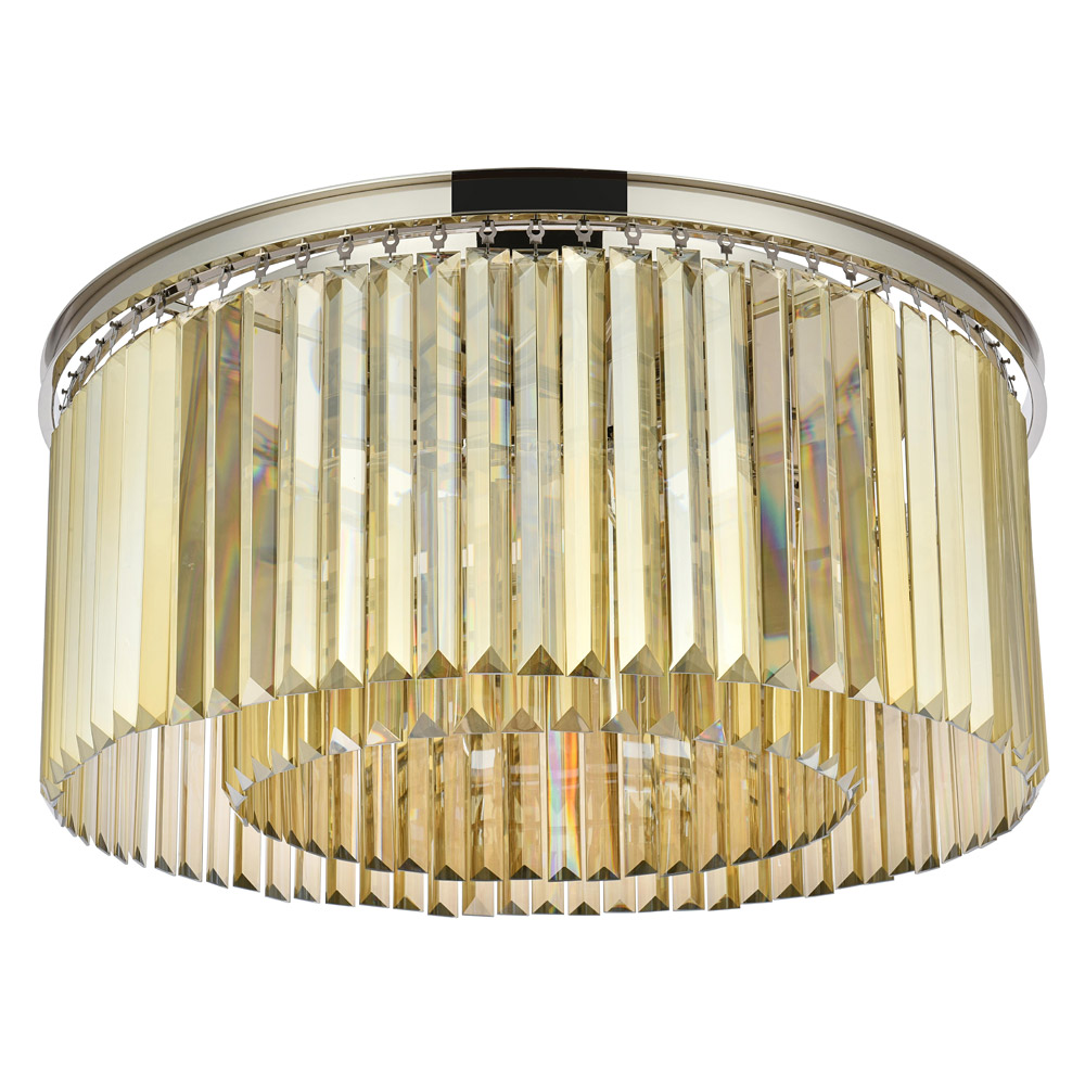 Elegant Urban Classic Flush Mount - Polished Nickel/Gold, L 31.5" (1238F31PN-GT-RC)