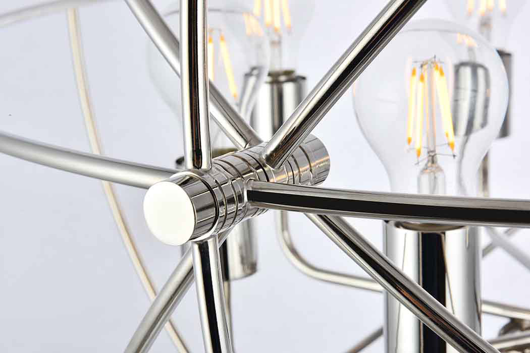 Elegant Urban Classic Vienna Collection Pendant Lamp - Polished Nickel, L 32" (1453D32PN)