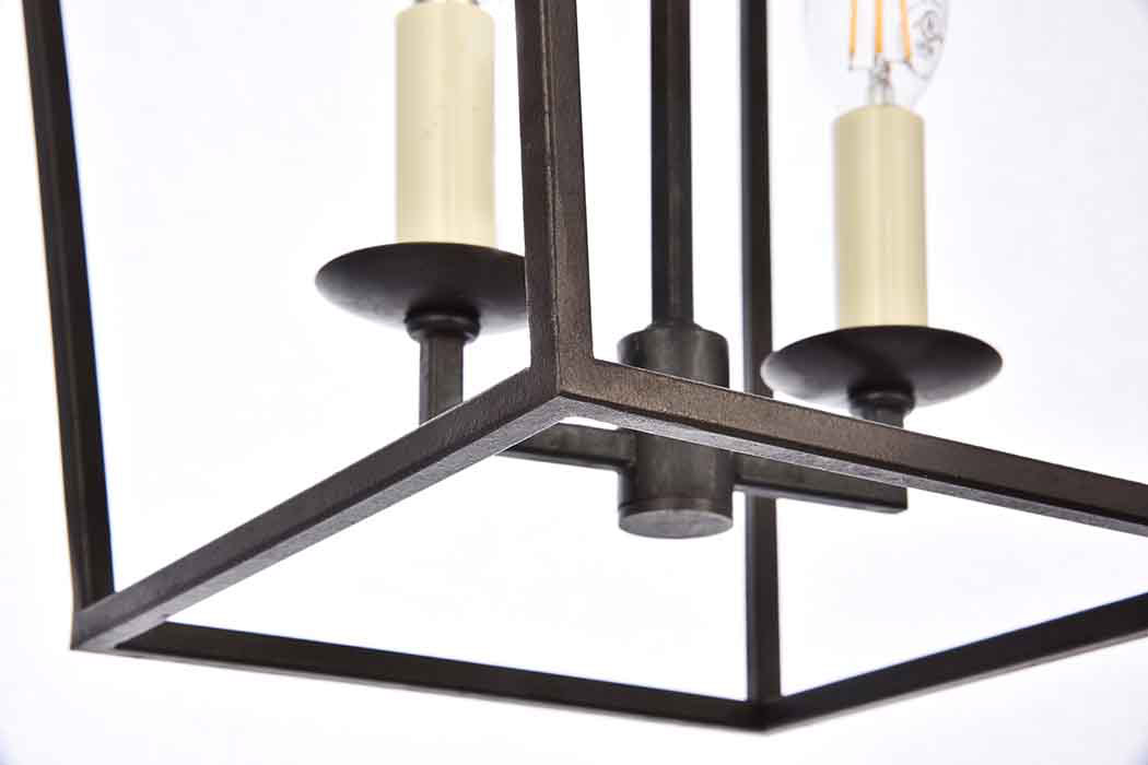 Elegant Urban Classic Denmark Collection 4-Light Pendant Lamp - Vintage Bronze/Gold, L 9.5" (1512D9VB)