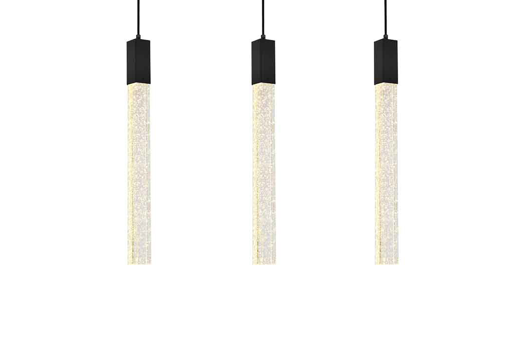 Elegant Zenon 2 Lights Flush Mount Ceiling Fixture - Black, L 32" (2066S32BK)