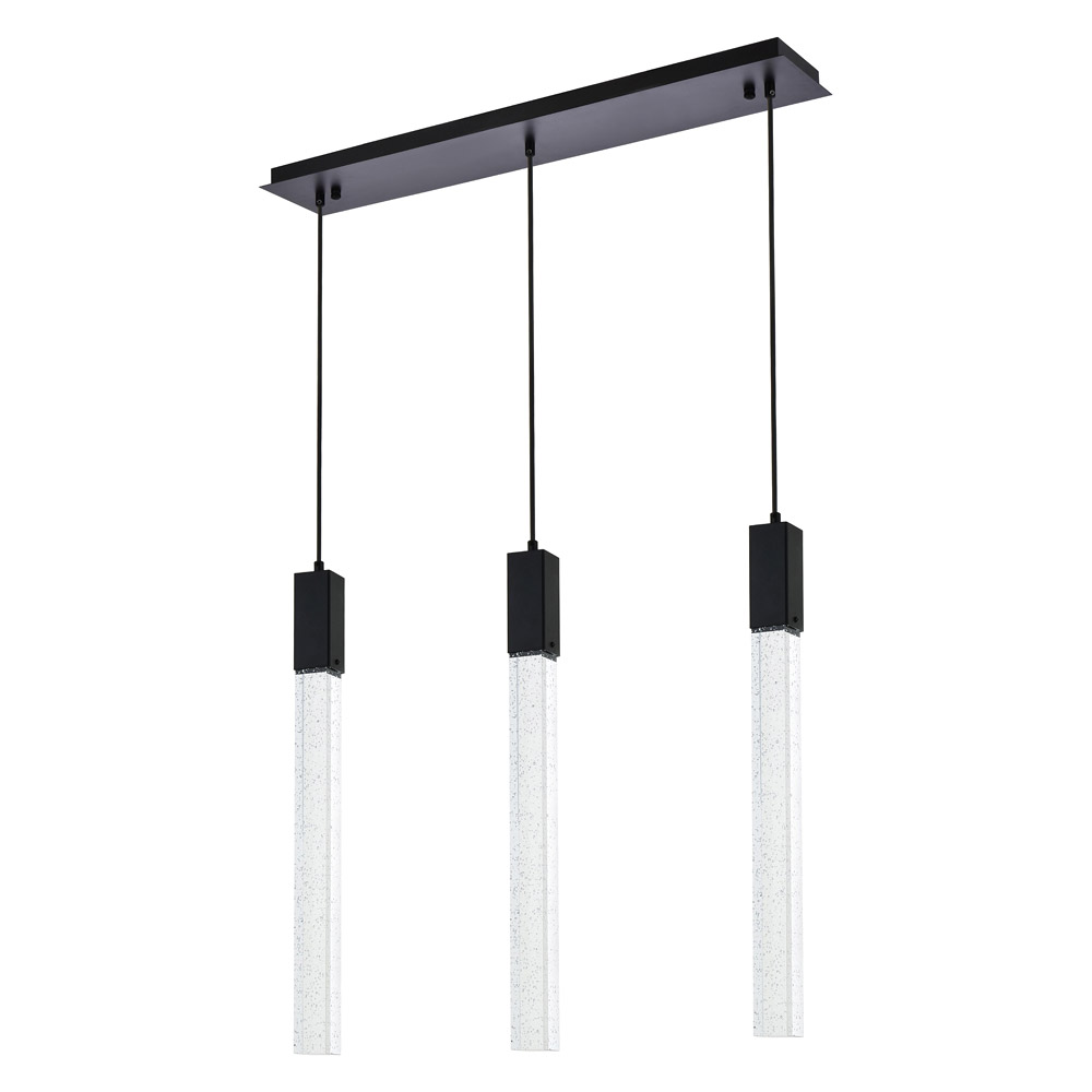 Elegant Zenon 2 Lights Flush Mount Ceiling Fixture - Black, L 32" (2066S32BK)