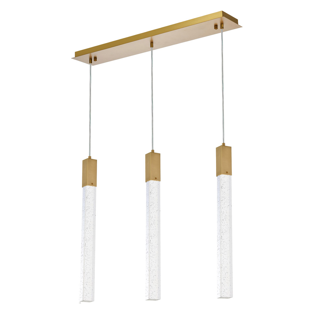 Elegant Zenon 2 Lights Flush Mount Ceiling Fixture - Satin Gold, L 32" (2066S32SG)