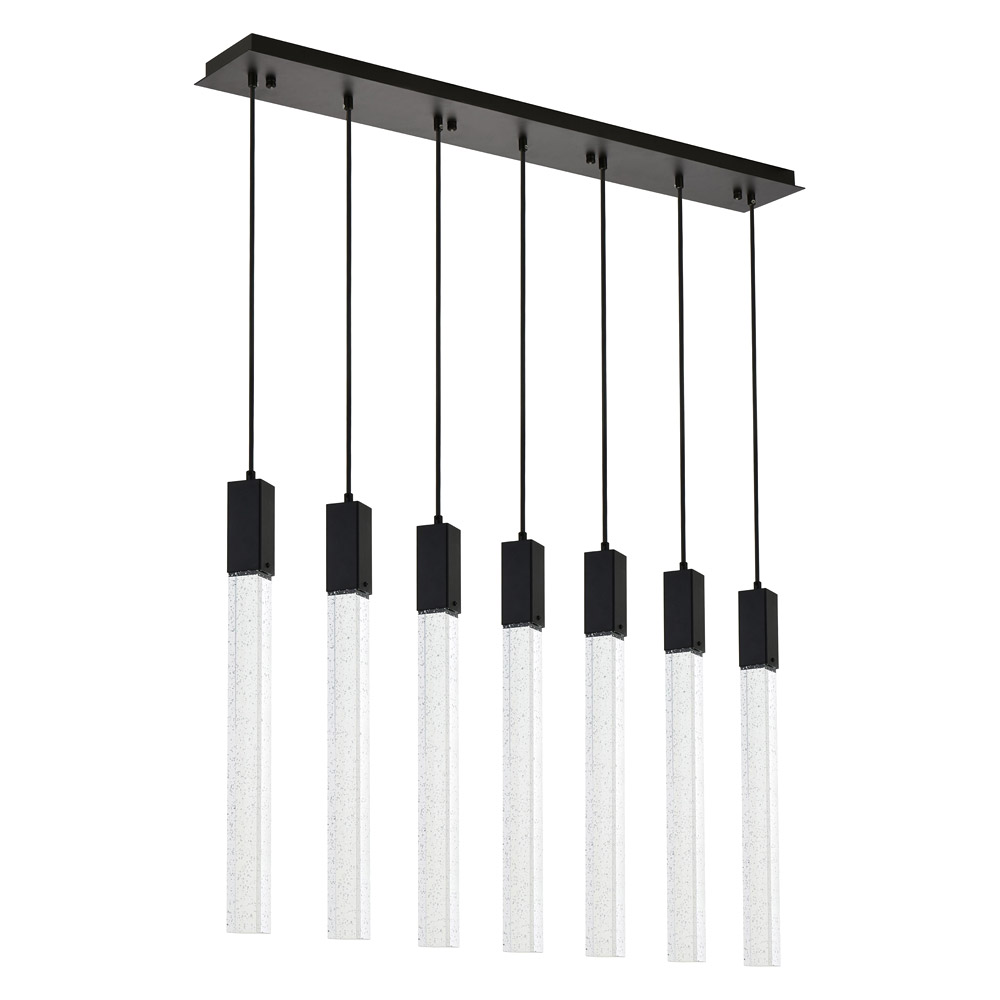 Elegant Zenon 2 Lights Flush Mount Ceiling Fixture - Black, L 42" (2066S42BK)