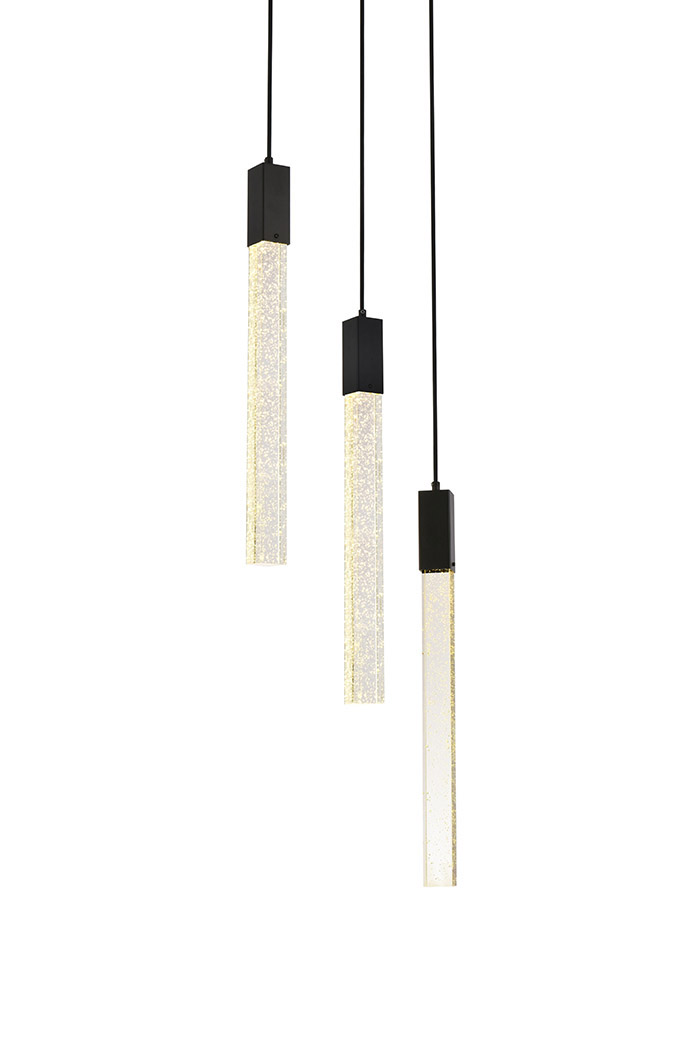 Elegant Pendant Light - Black, L 16" (2067D16BK)