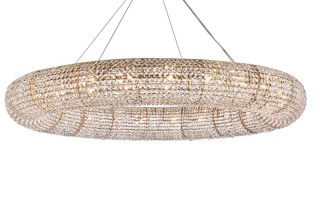 Elegant Paris Collection 24-Light Finish Chandelier - Gold, L 59" (2114G59G-RC)