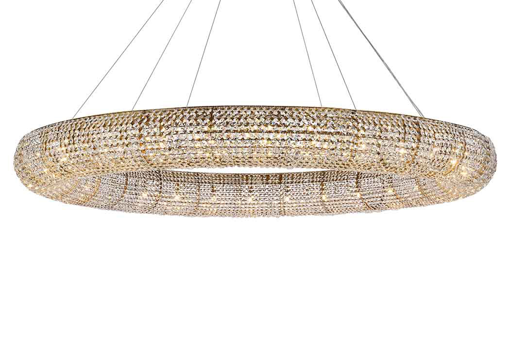 Elegant Paris Collection 24-Light Finish Chandelier - Gold, L 71" (2114G71G-RC)