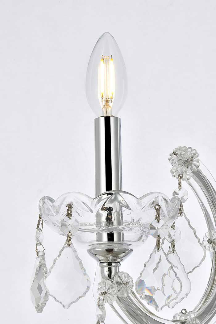 Elegant Maria Theresa 2 Light Wall Sconce - Chrome, L 12" (2800W1C-RC)