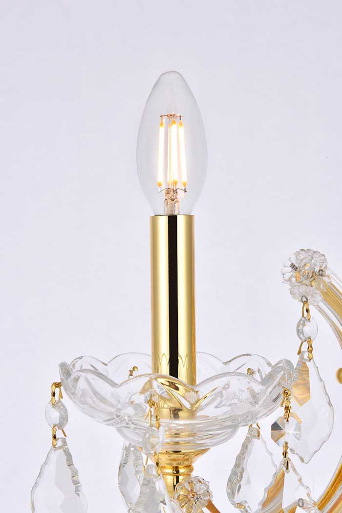 Elegant Maria Theresa 2 Light Wall Sconce - Gold, L 12" (2800W1G-RC)