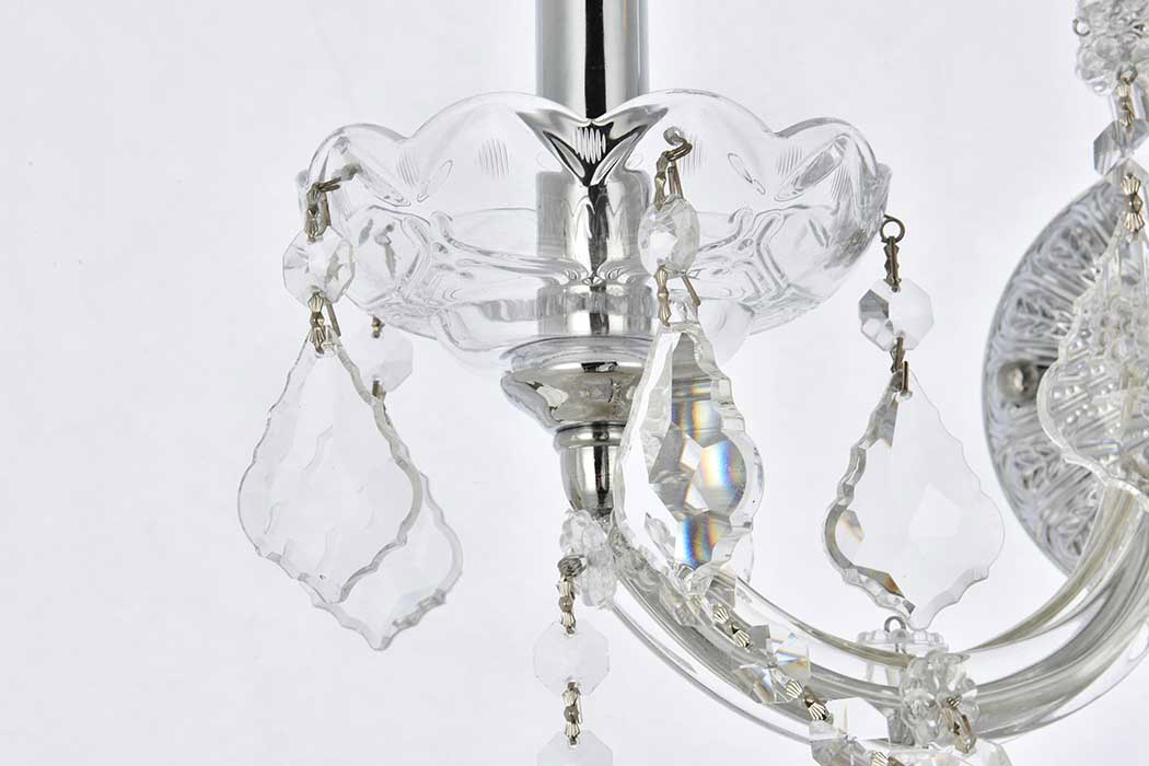 Elegant Maria Theresa 2 Light Wall Sconce - Chrome/EC, L 16" (2800W2C-EC)