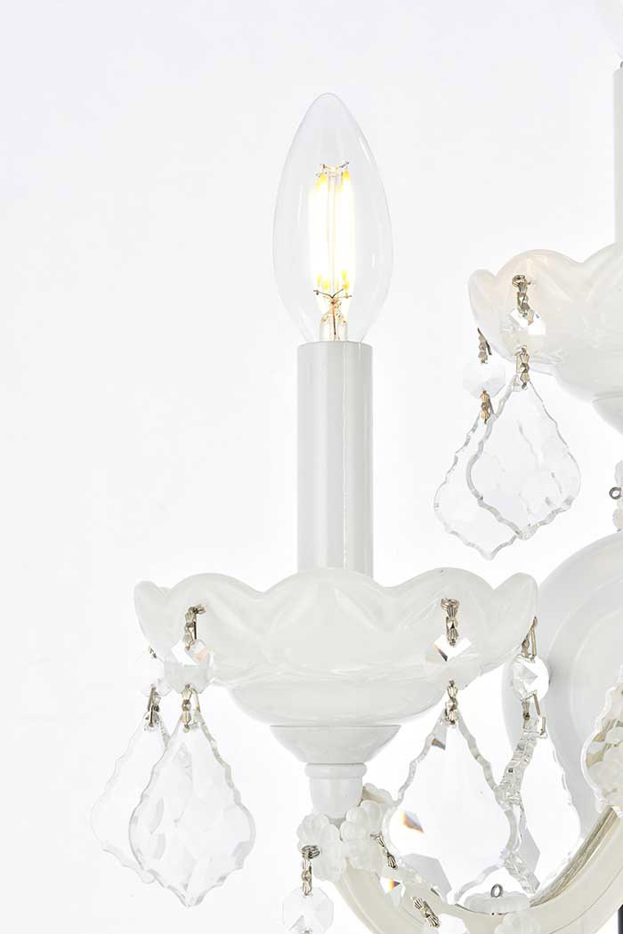 Elegant Maria Theresa 2 Light Wall Sconce - White, L 19" (2800W3WH-RC)