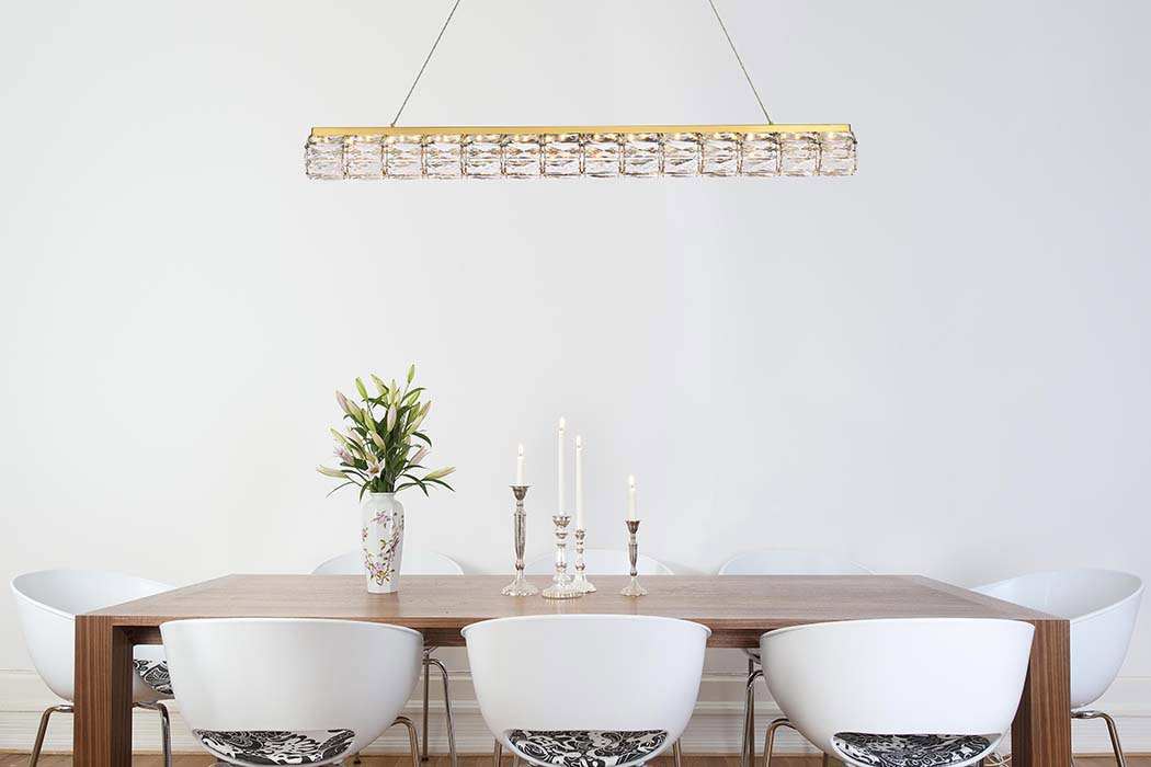 Elegant Valetta Led Chandelier - Gold, L 42" (3501D42G)