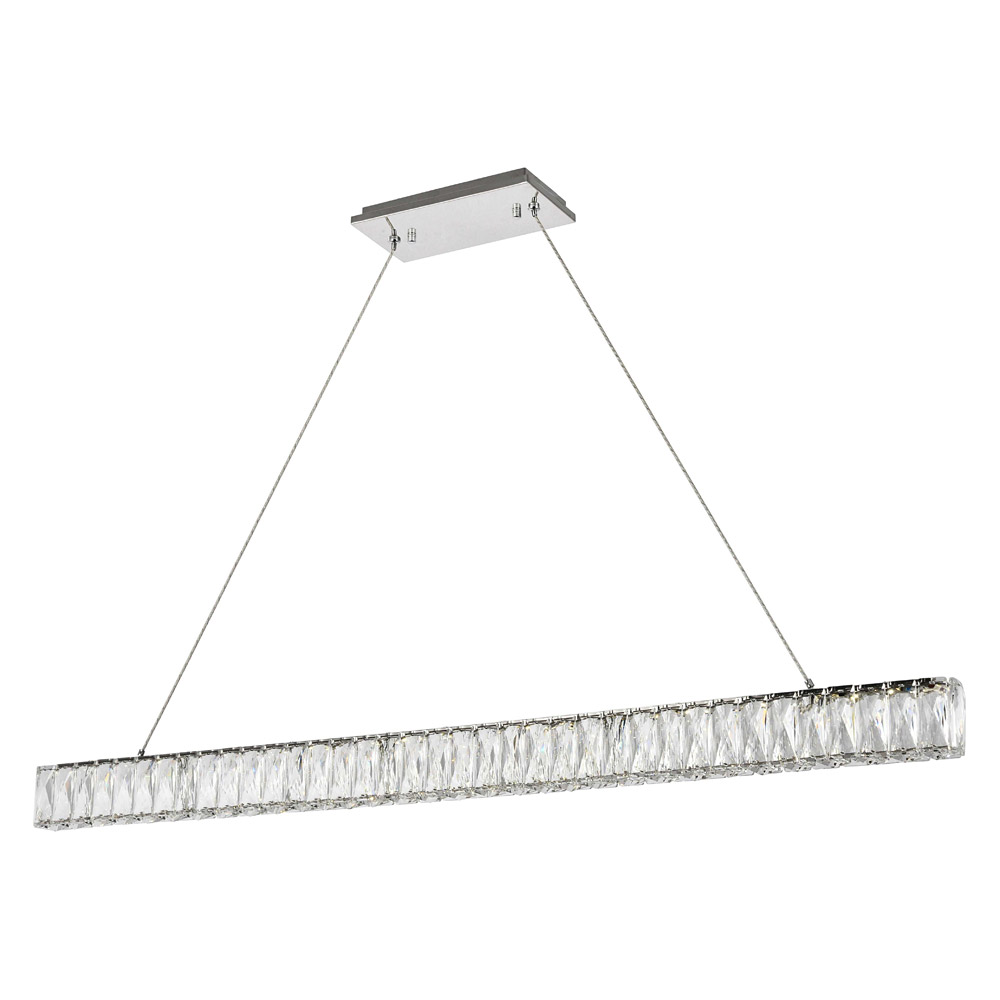 Elegant Monroe Led Chandelier - Chrome, L 47" (3502D47C)