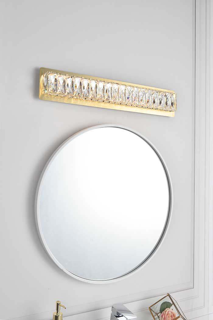 Elegant Monroe Integrated Led Chip Light Wall Sconce - Gold, L 24.4" (3502W24G)