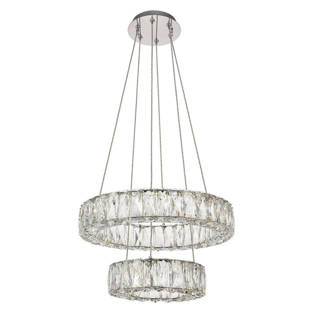 Elegant Monroe 5 Tier Led Chandelier - Chrome, L 17.7" (3503G18C)