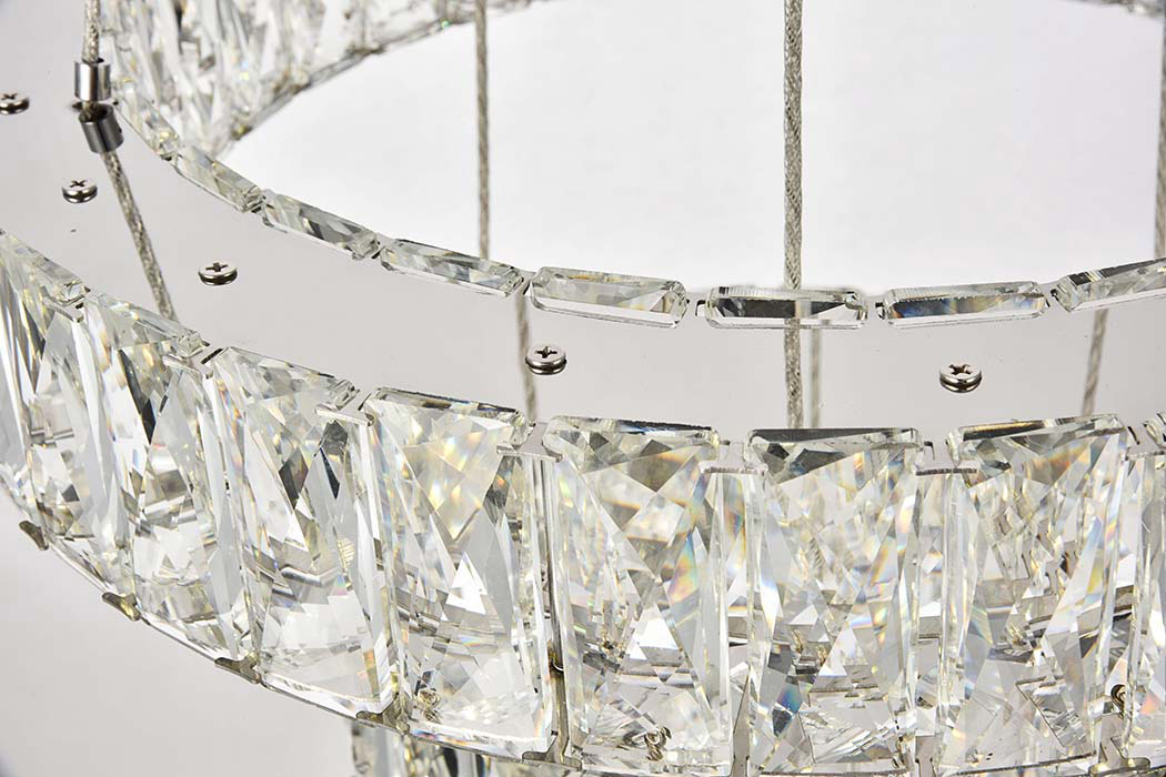 Elegant Monroe 5 Tier Led Chandelier - Chrome, L 17.7" (3503G18C)