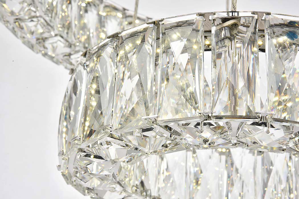 Elegant Monroe 5 Tier Led Chandelier - Chrome, L 17.7" (3503G18C)