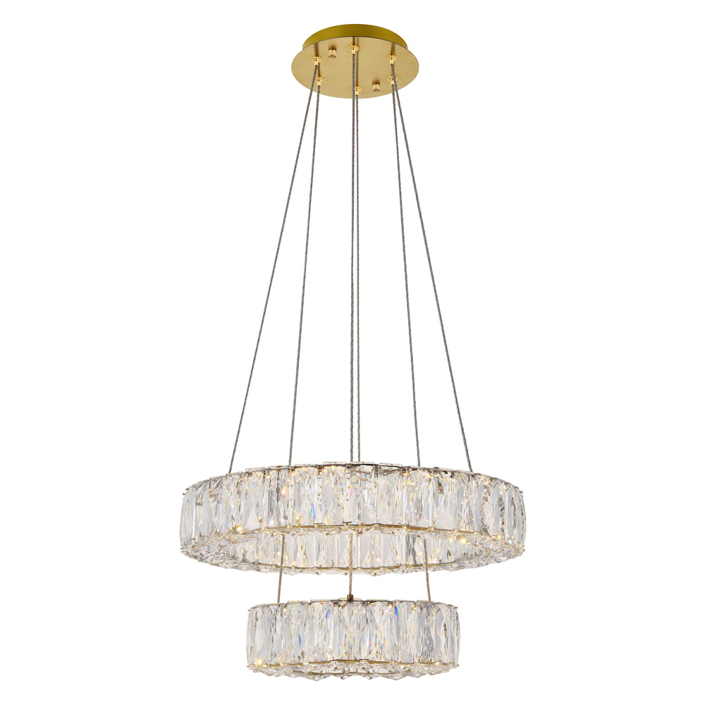 Elegant Monroe 5 Tier Led Chandelier - Gold, L 17.7" (3503G18G)