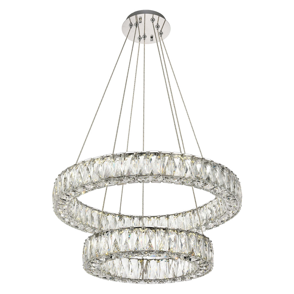 Elegant Monroe 5 Tier Led Chandelier - Chrome, L 23.6" (3503G24C)