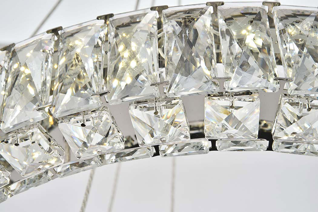 Elegant Monroe 5 Tier Led Chandelier - Chrome, L 23.6" (3503G24C)