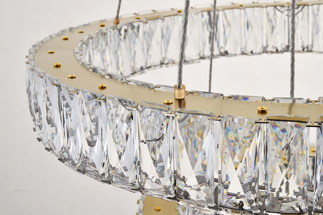 Elegant Monroe 5 Tier Led Chandelier - Gold, L 23.6" (3503G24G)