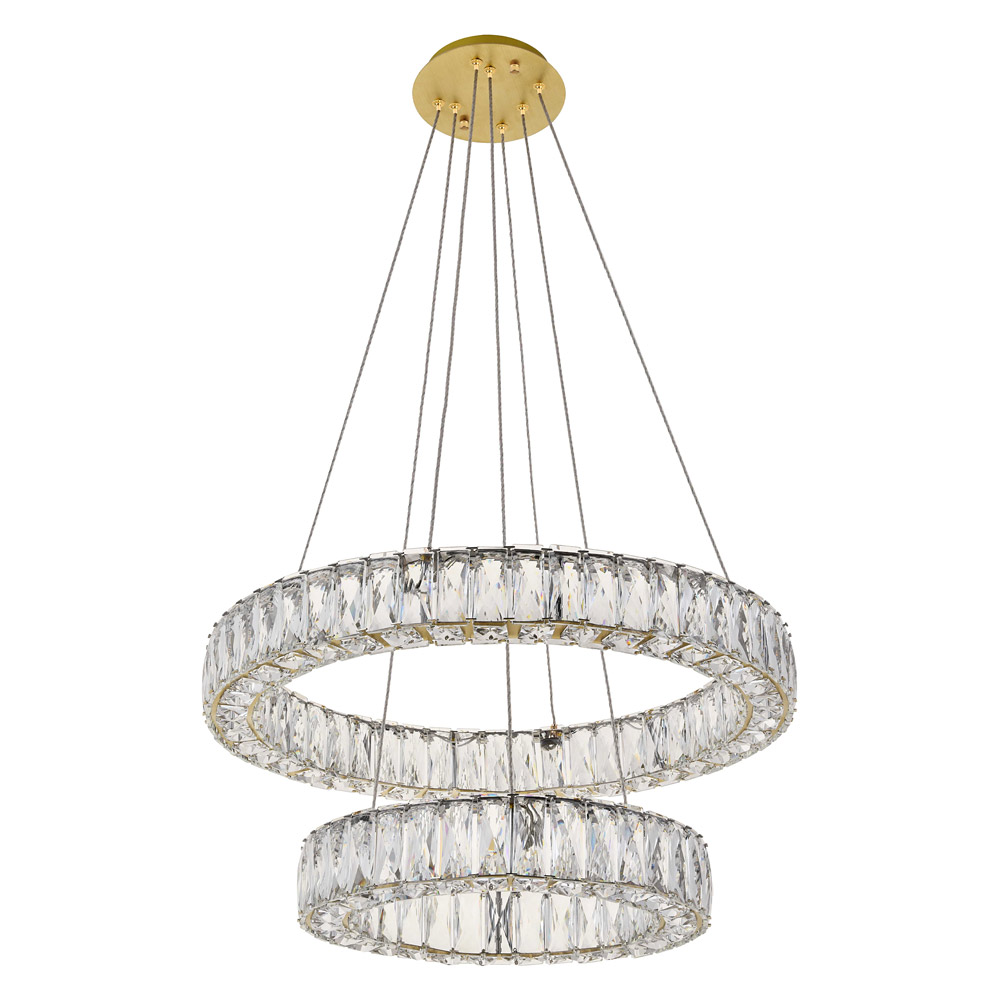 Elegant Monroe 5 Tier Led Chandelier - Gold, L 23.6" (3503G24G)