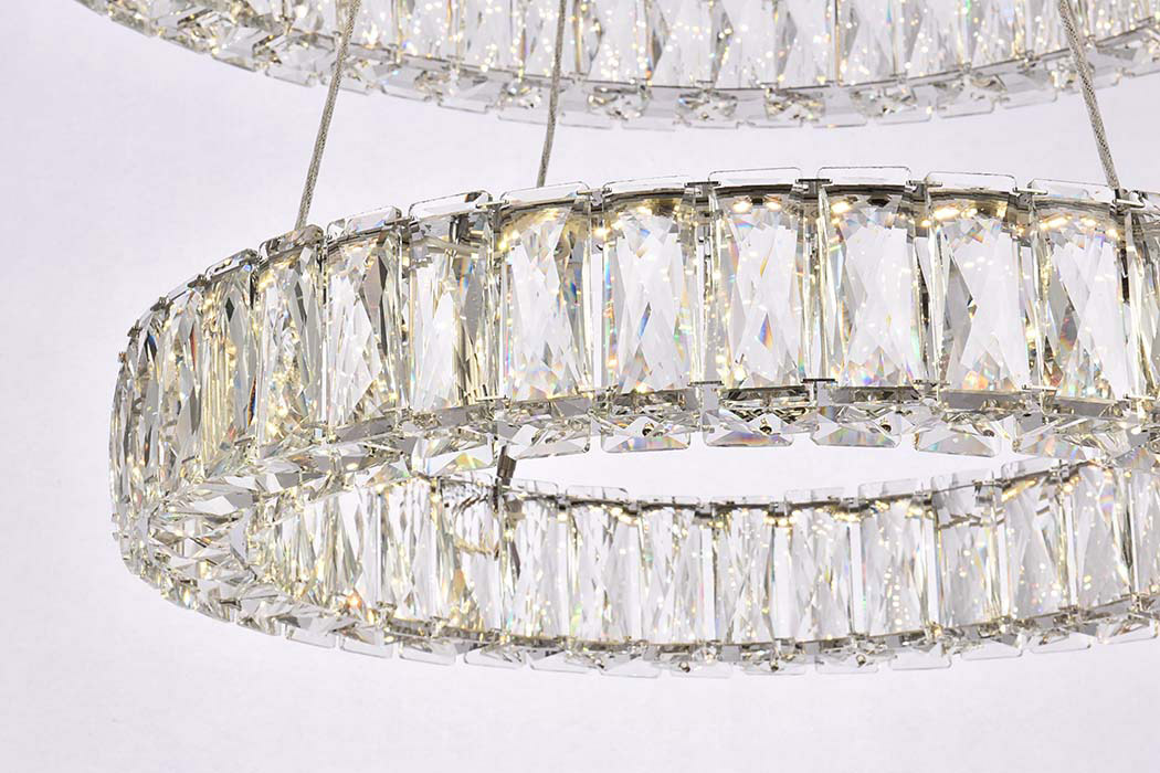 Elegant Monroe 5 Tier Led Chandelier - Chrome, L 28" (3503G28C)