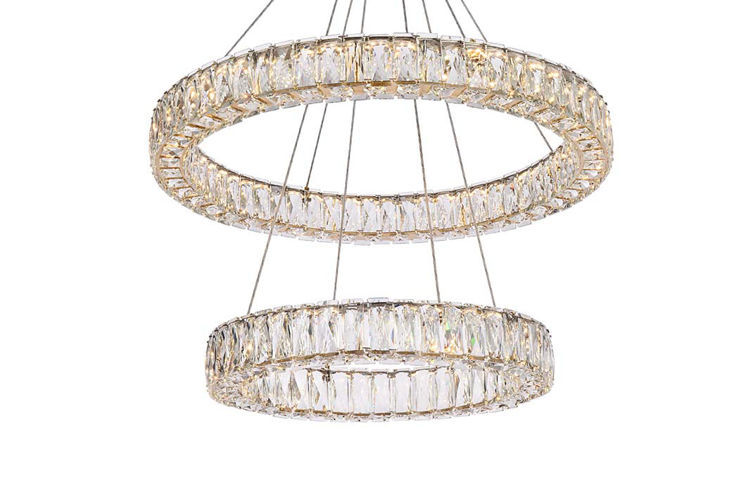 Elegant Monroe 5 Tier Led Chandelier - Gold, L 28" (3503G28G)