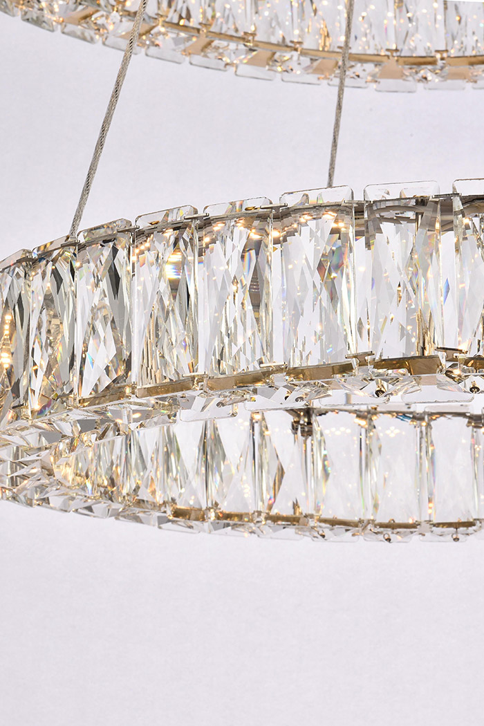 Elegant Monroe 5 Tier Led Chandelier - Gold, L 28" (3503G28G)