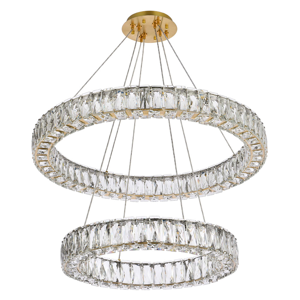 Elegant Monroe 5 Tier Led Chandelier - Gold, L 28" (3503G28G)