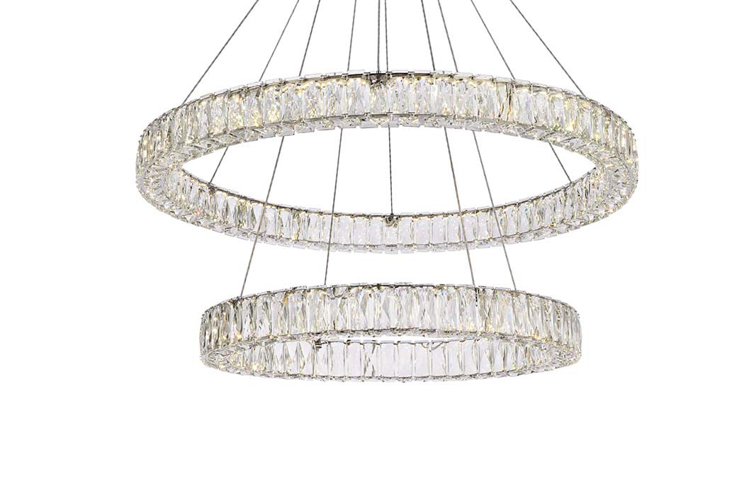 Elegant Monroe 5 Tier Led Chandelier - Chrome, L 36" (3503G36C)