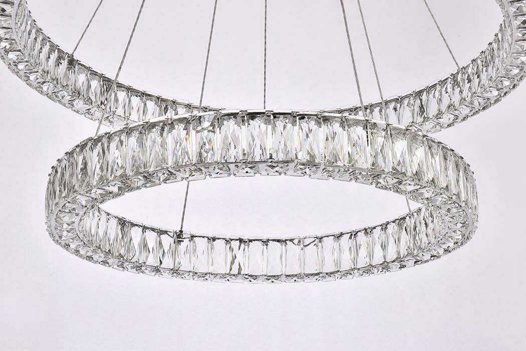 Elegant Monroe 5 Tier Led Chandelier - Chrome, L 36" (3503G36C)