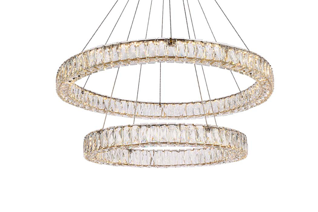 Elegant Monroe 5 Tier Led Chandelier - Gold, L 36" (3503G36G)