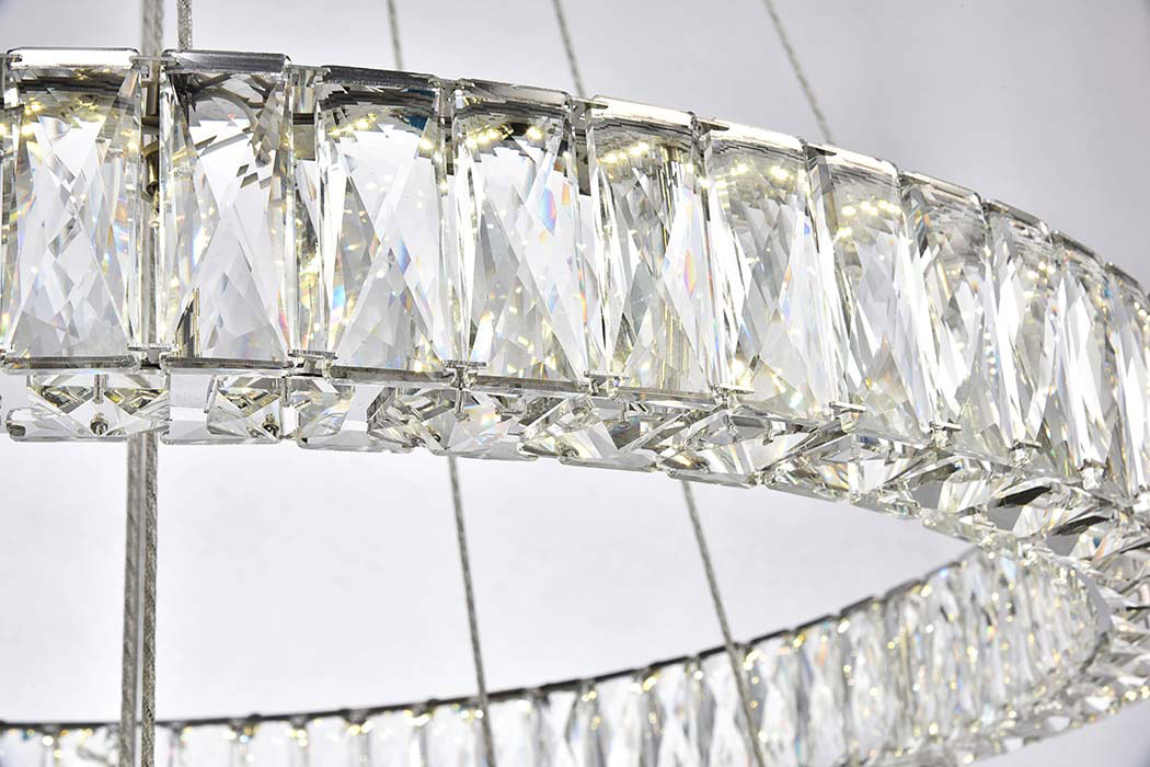 Elegant Monroe 5 Tier Led Chandelier - Chrome, L 31.5" (3503G3LC)