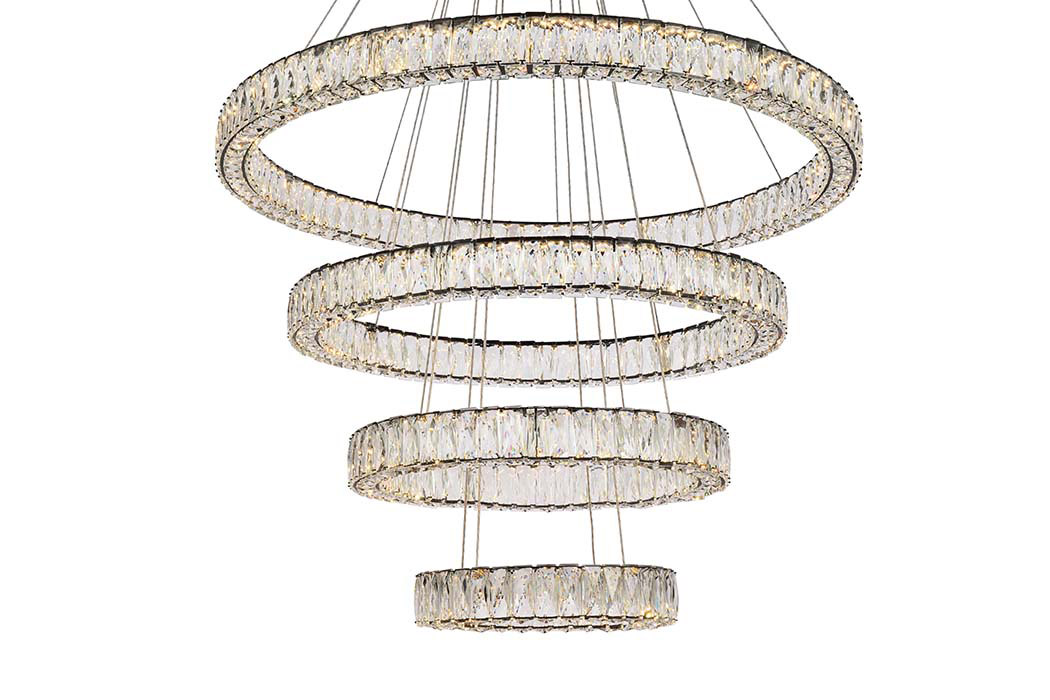 Elegant Monroe 5 Tier Led Chandelier - Black, L 41" (3503G41BK)