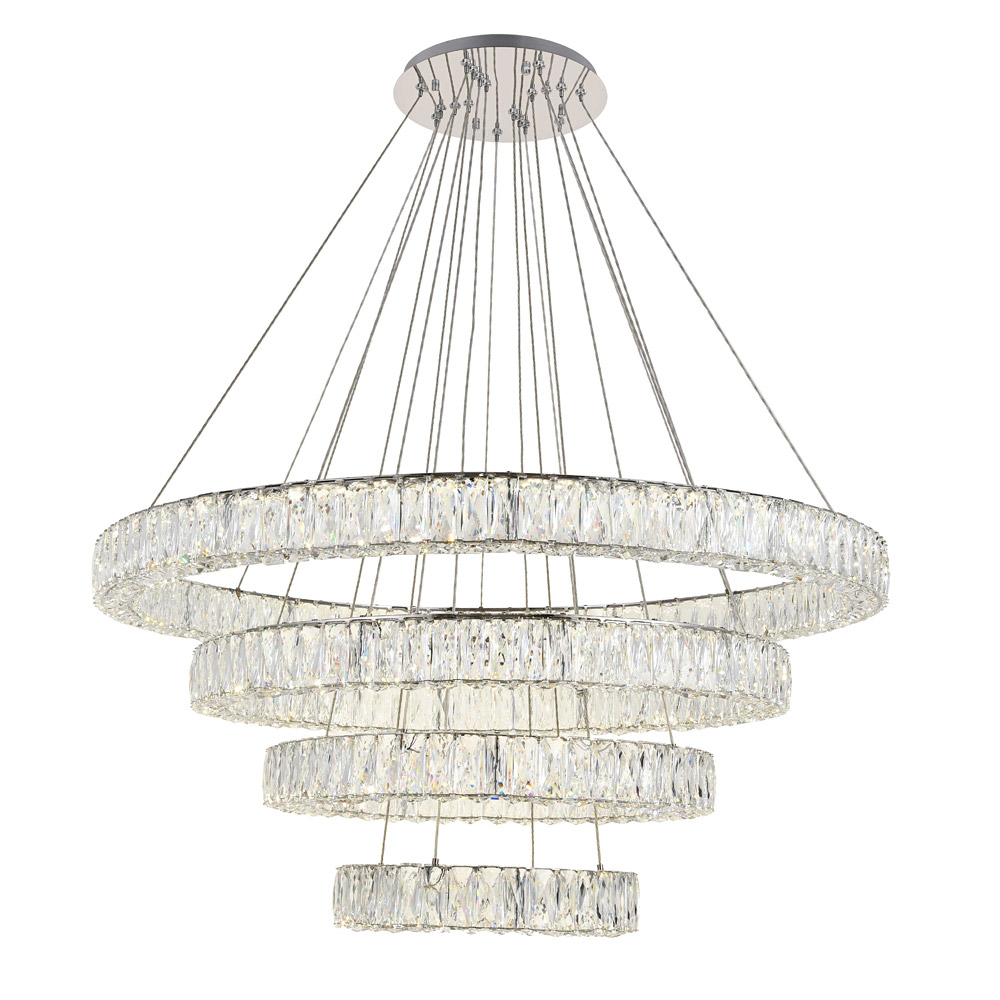 Elegant Monroe 5 Tier Led Chandelier - Chrome, L 41" (3503G41C)