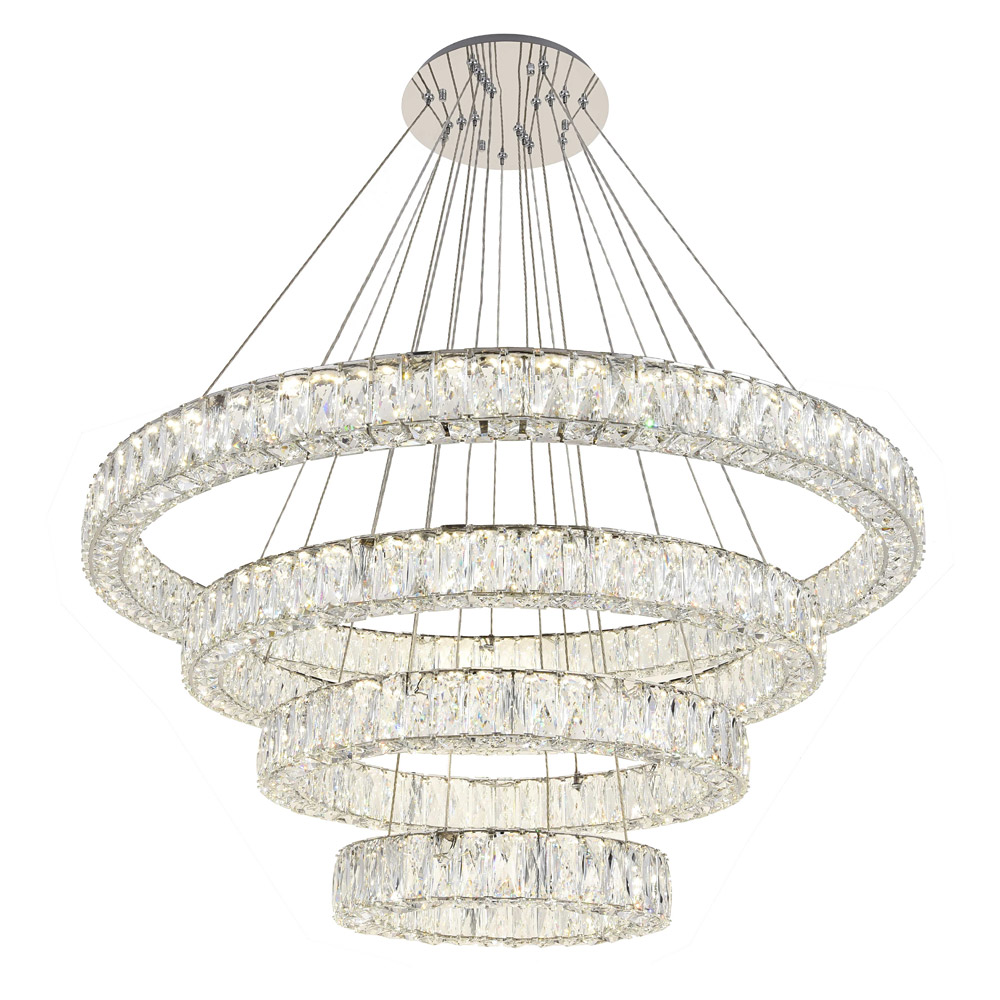 Elegant Monroe 5 Tier Led Chandelier - Chrome, L 41" (3503G41C)