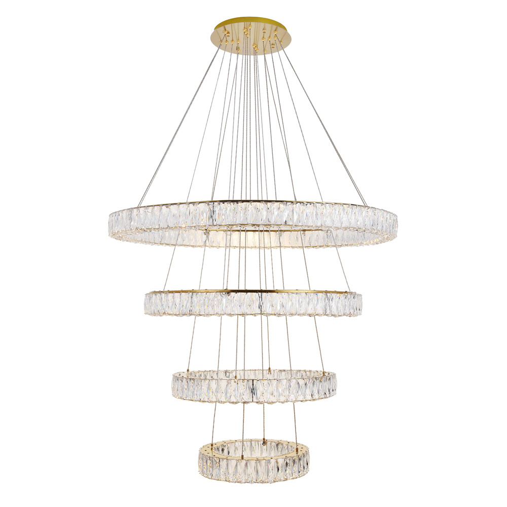 Elegant Monroe 5 Tier Led Chandelier - Gold, L 41" (3503G41G)