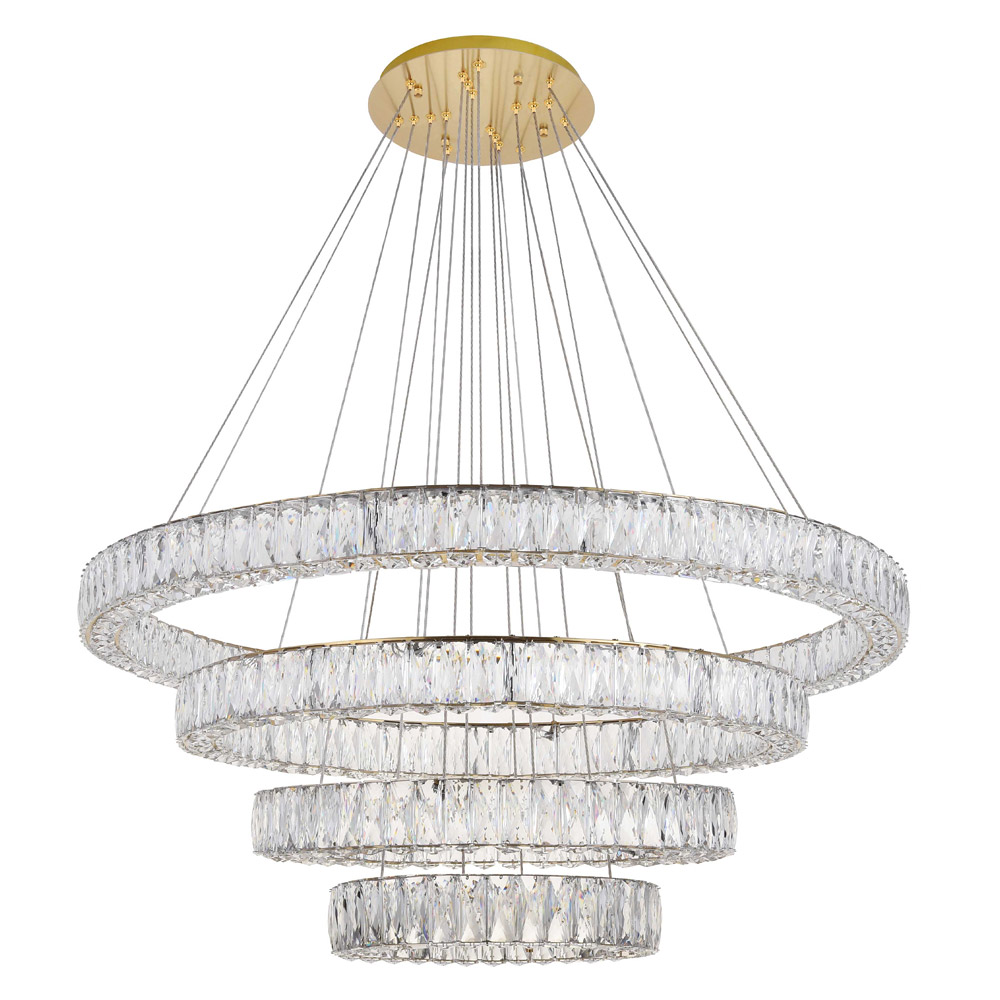 Elegant Monroe 5 Tier Led Chandelier - Gold, L 41" (3503G41G)