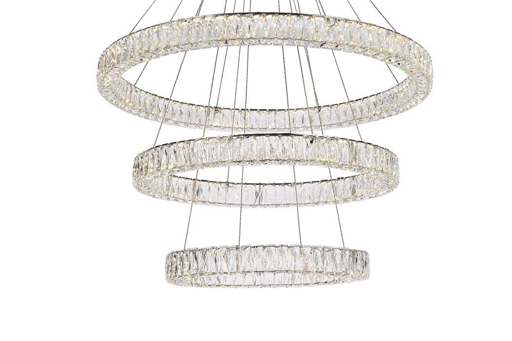 Elegant Monroe 5 Tier Led Chandelier - Chrome, L 41" (3503G41LC)