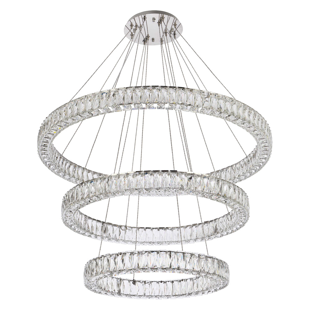 Elegant Monroe 5 Tier Led Chandelier - Chrome, L 41" (3503G41LC)