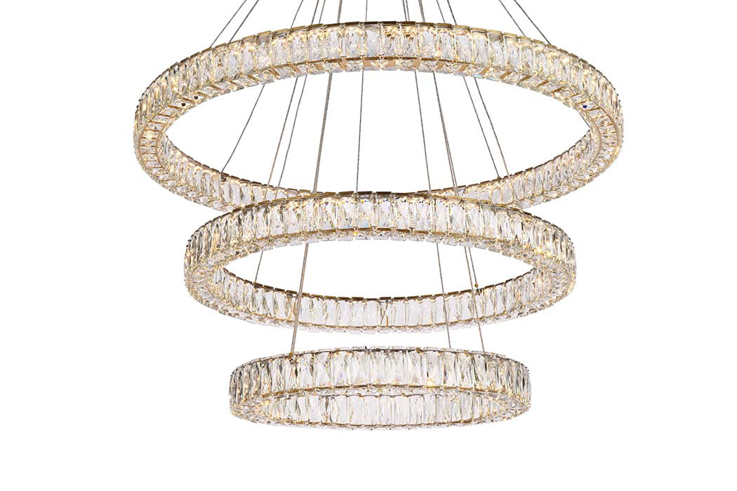 Elegant Monroe 5 Tier Led Chandelier - Gold, L 41" (3503G41LG)