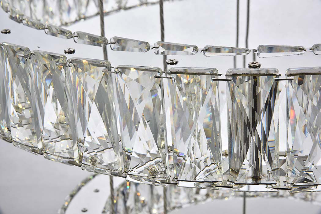 Elegant Monroe 5 Tier Led Chandelier - Chrome, L 25.6" (3503G5LC)