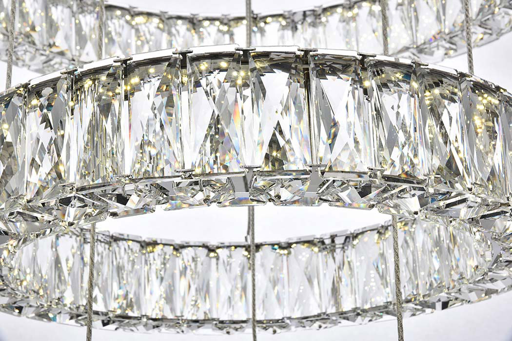 Elegant Monroe 5 Tier Led Chandelier - Chrome, L 25.6" (3503G5LC)