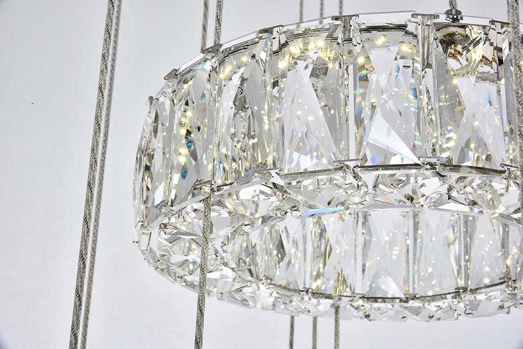 Elegant Monroe 5 Tier Led Chandelier - Chrome, L 25.6" (3503G5LC)