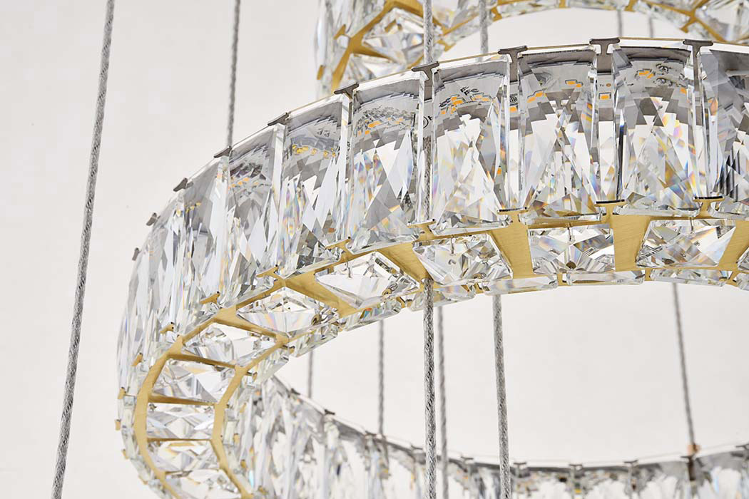 Elegant Monroe 5 Tier Led Chandelier - Gold, L 25.6" (3503G5LG)