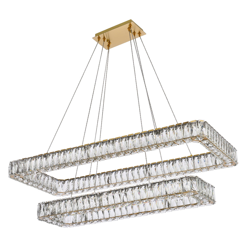 Elegant Pendant Light - Gold, L 42", 2 Lights (3504G42L2G)