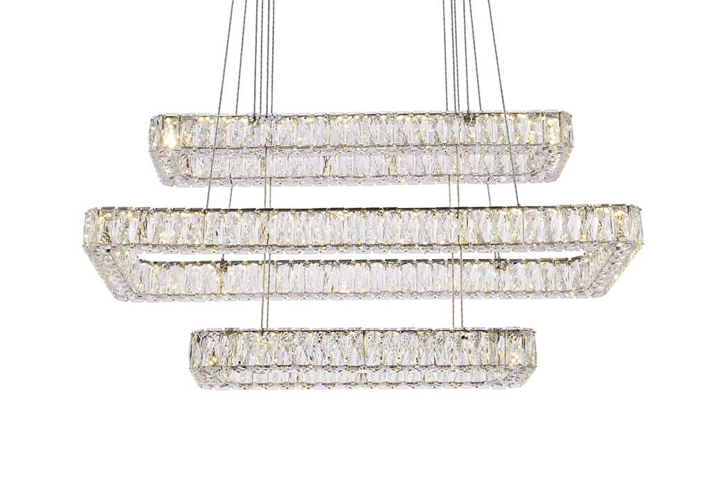 Elegant Pendant Light - Chrome, L 42", 3 Lights (3504G42L3C)