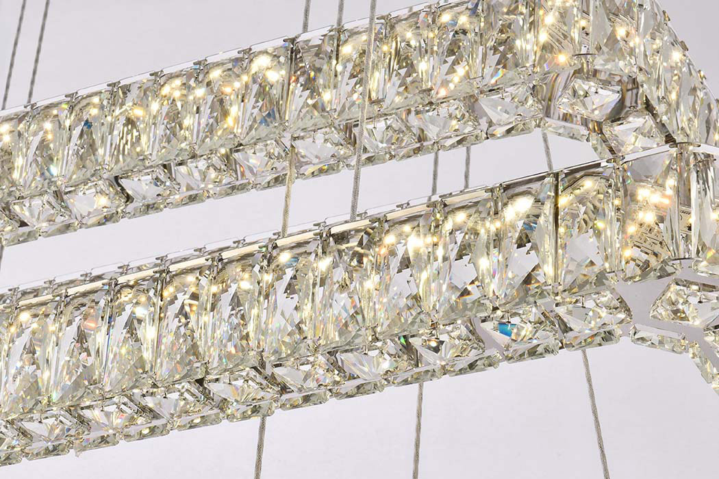 Elegant Pendant Light - Chrome, L 42", 3 Lights (3504G42L3C)